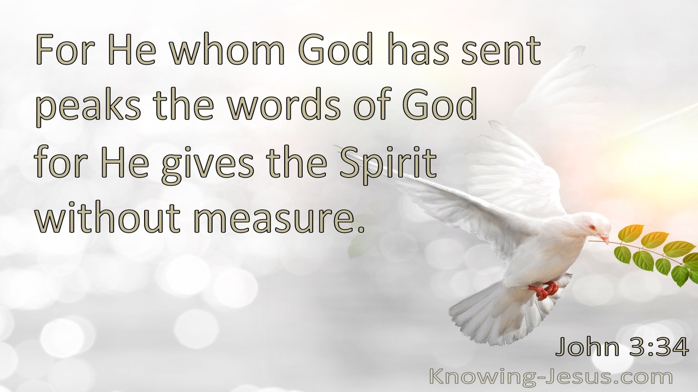 John 3:34 He Gives The Spirit Without Measure (white)